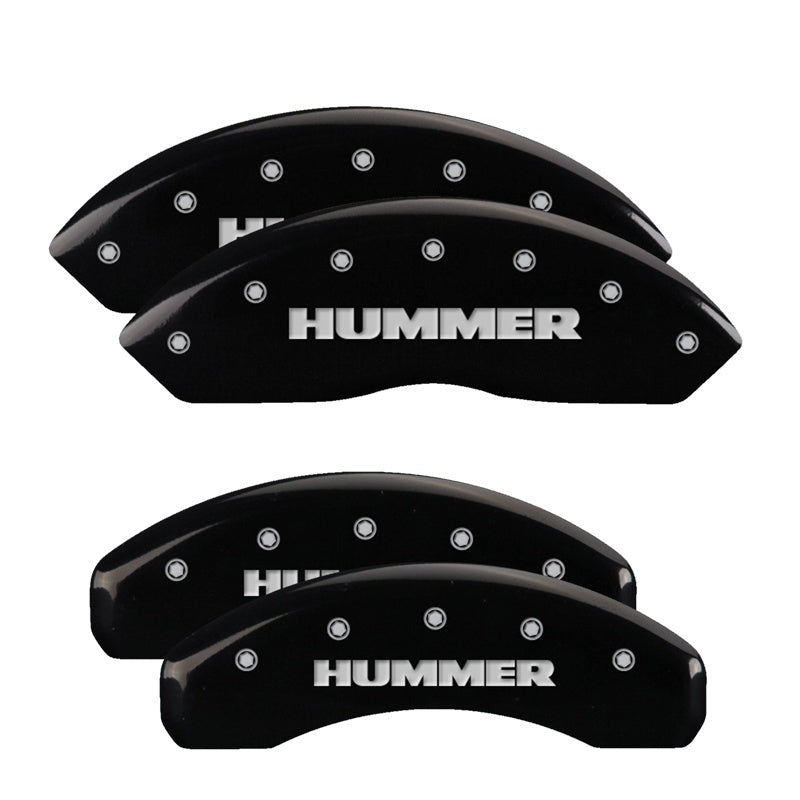 MGP 4 Caliper Covers Engraved Front & Rear Hummer Black finish silver ch