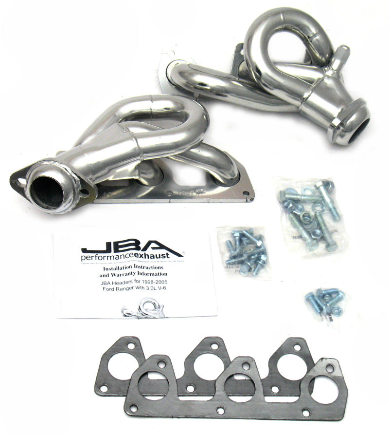 JBA 98-01 Ford Ranger 3.0L V6 w/EGR 1-1/2in Primary Silver Ctd Cat4Ward Header