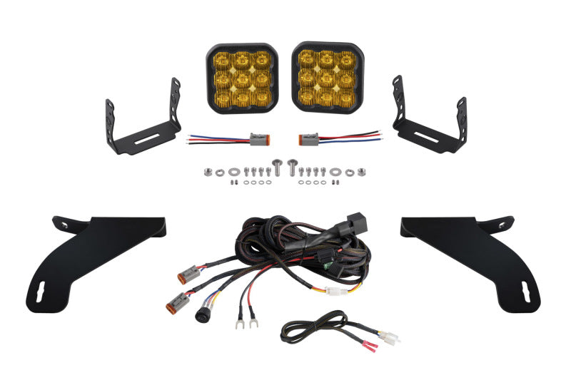 Diode Dynamics 21-22 Ford F-150 SS5 Bumper LED Pod Light Kit - Yellow Pro Driving