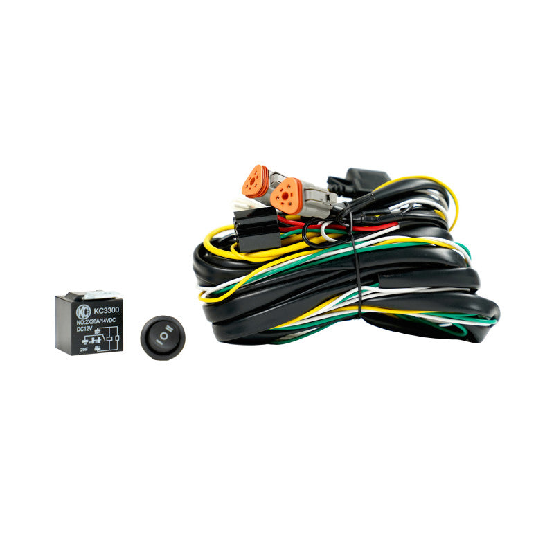KC HiLiTES Wiring Harness FLEX ERA w/40 AMP Relay & 3 Position LED Rocker Switch (3-Pin Deutsch Con)-KC HiLiTES-797 Offroad