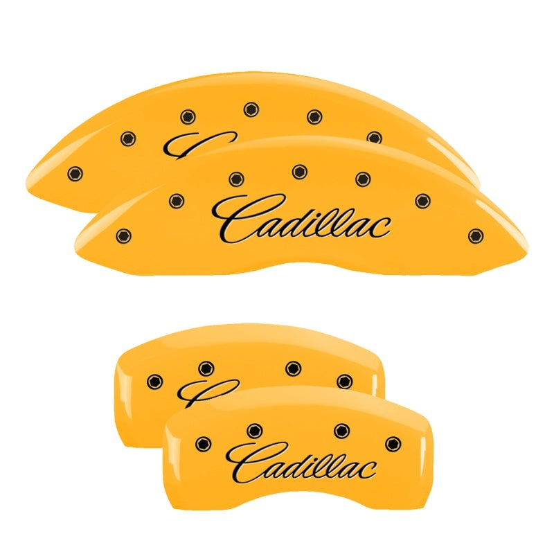 MGP 4 Caliper Covers Engraved Front & Rear MGP Yellow finish black ch