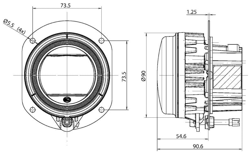 Hella 90mm LED L4060 Fog Light Module