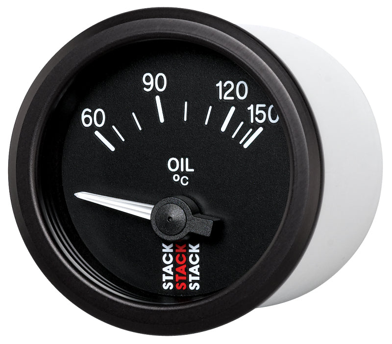 Autometer Stack 52mm 60-150 Deg C M10 Male Electric Oil Temp Gauge - Black