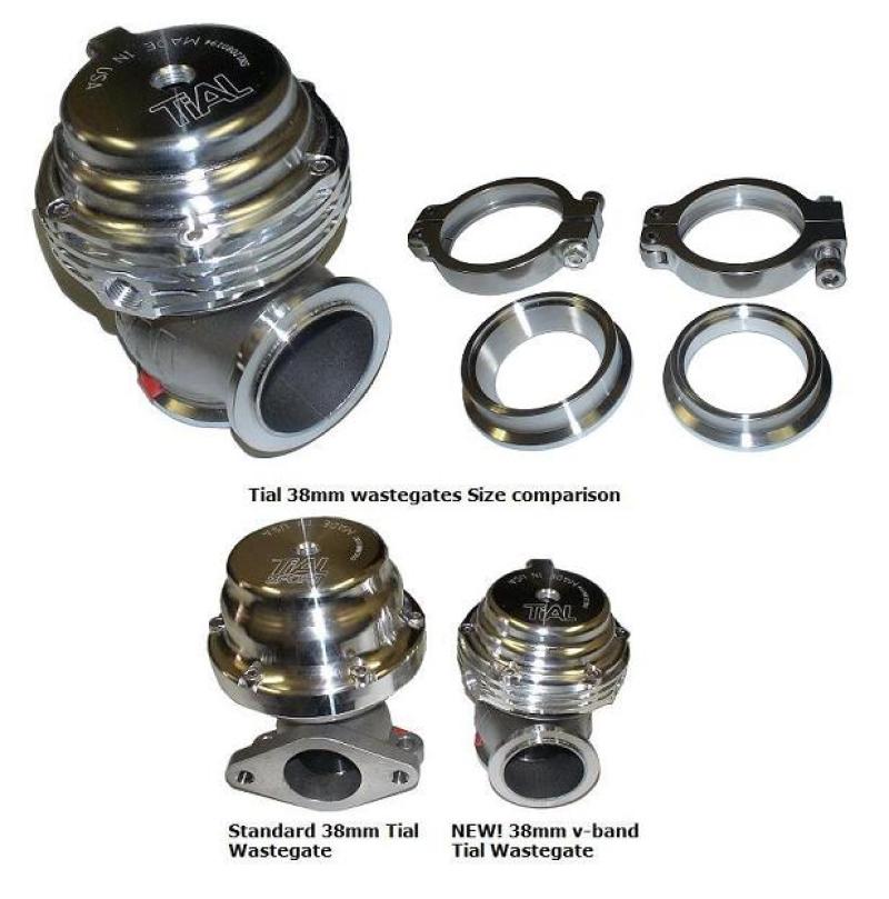 Tial Black MV-S 38mm V-Band External Wastegate w/All Bar Sizes of Spring Pressure