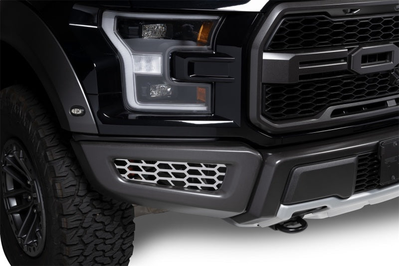 Putco 18-20 Ford F-150 Raptor - Hex Shield - Polished SS Bumper Grille Inserts