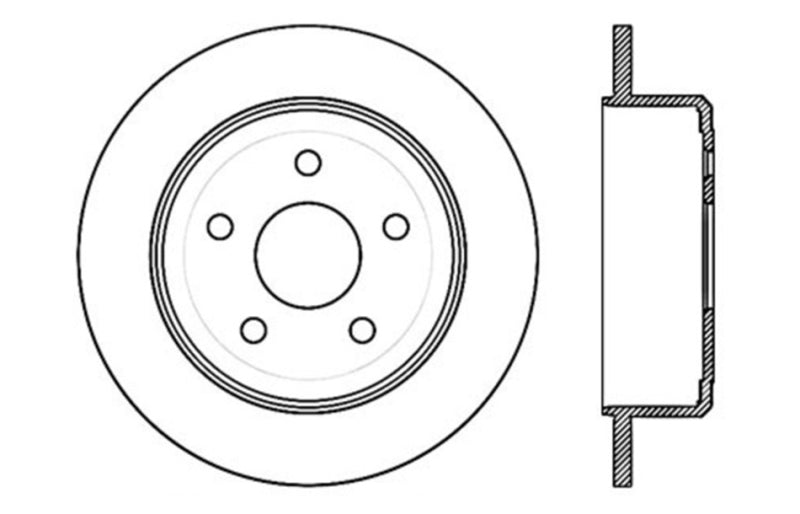 StopTech 12 Jeep Wrangler Rubicon Drilled Left Rear Rotor