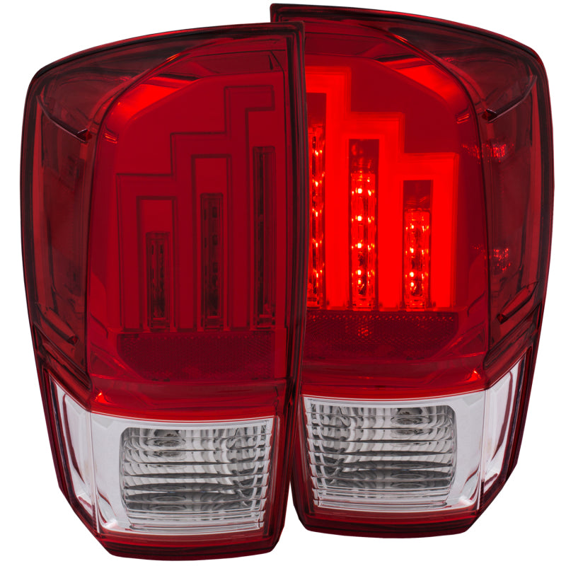 ANZO 2016-2023 Toyota Tacoma LED Taillights Red/Clear