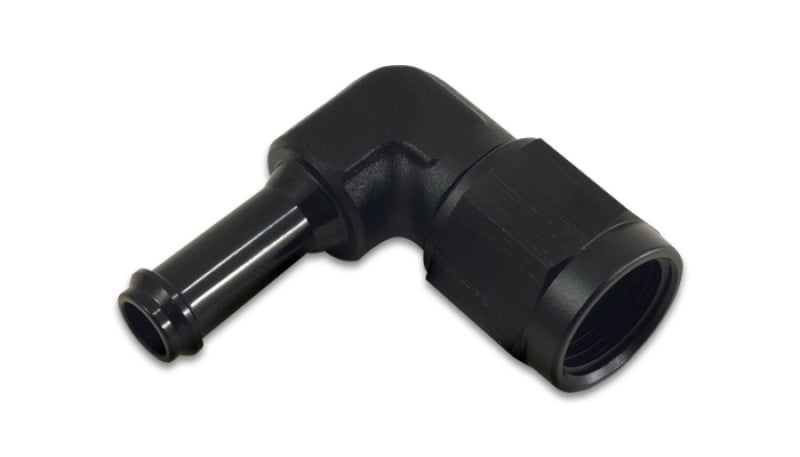 Vibrant Female -6AN to 5/16in Hose Barb 90 Degree Adapter Fitting - Anodized Black-Vibrant-797 Offroad