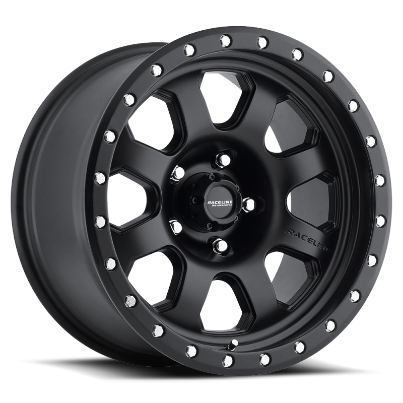 Raceline 929B Avenger 17x9in / 6x139.7 BP / 0mm Offset / 107.95mm Bore - Satin Black Wheel