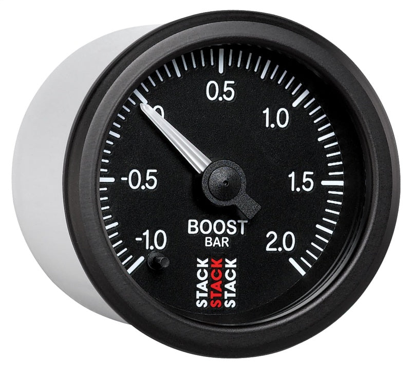 Autometer Stack 52mm -1 to +2 Bar (Incl T-Fitting) Pro Stepper Motor Boost Pressure Gauge - Black