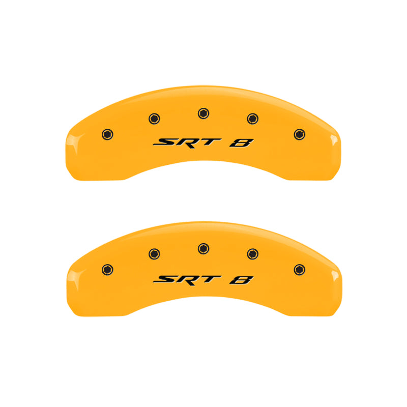 MGP 4 Caliper Covers Engraved Front & Rear Srt8 Yellow Finish Black Char 2006 Jeep Commander