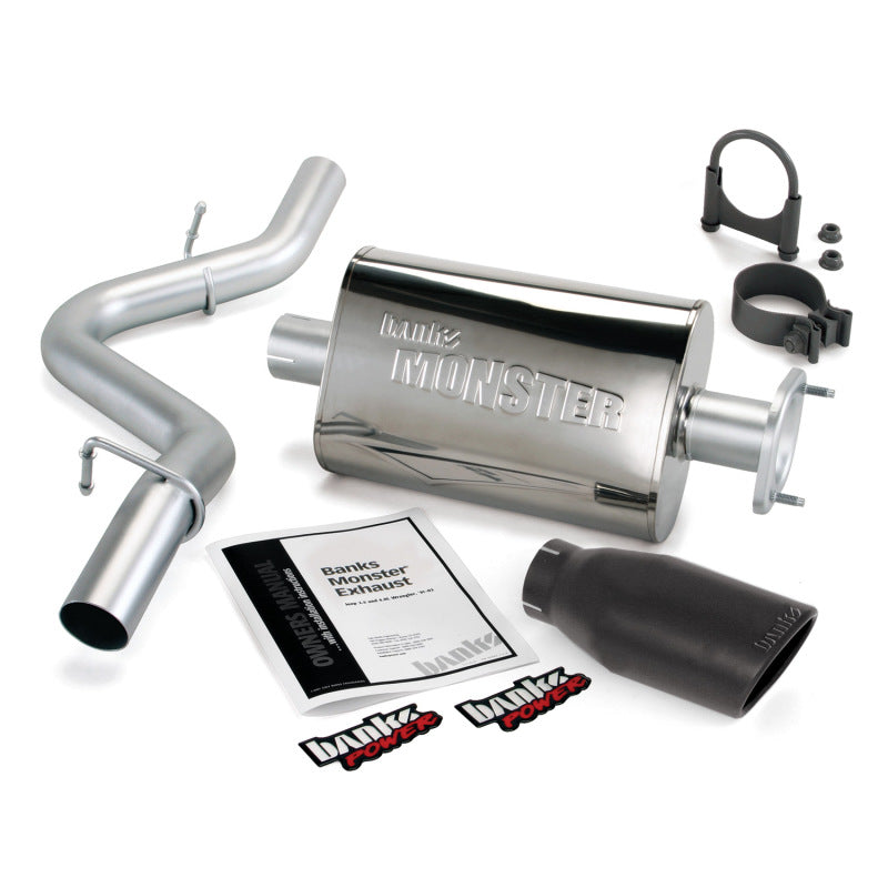 Banks Power 04-06 Jeep 4.0L Wrangler Unlimited Monster Exhaust Sys - SS Single Exhaust w/ Black Tip-Banks Power-797 Offroad
