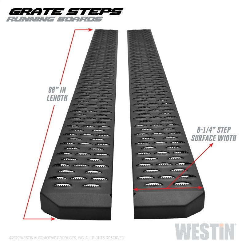 Westin Grate Steps Running Boards 68 in - Textured Black