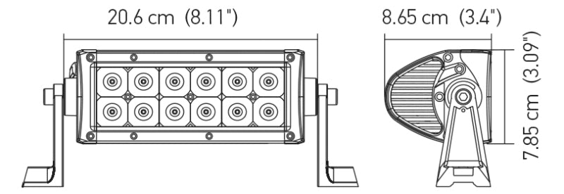 Hella Value Fit Sport 8in Light - 36W Dual Row Flood Beam - LED