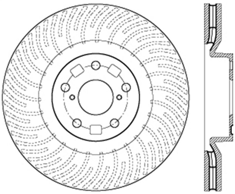 StopTech 12-15 Lexus IS350 Cross Drilled Right Front Rotor