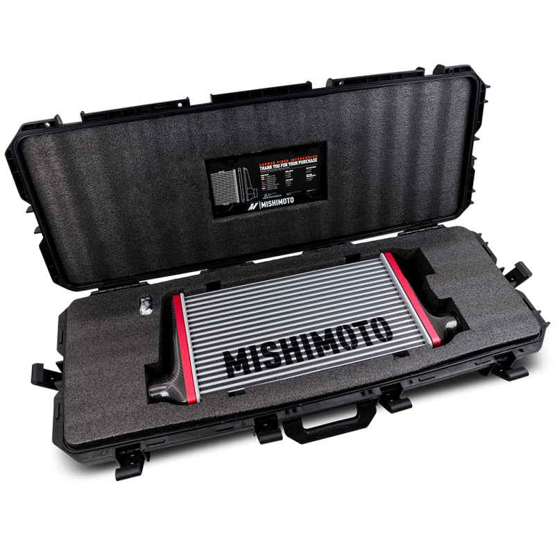 Mishimoto Universal Carbon Fiber Intercooler - Gloss Tanks - 450mm Black Core - S-Flow - P V-Band