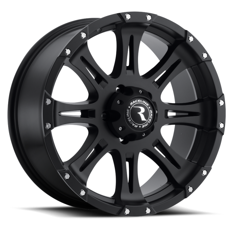 Raceline 981 Raptor 17x9in / 8x165.1 BP / -12mm Offset / 130.81mm Bore - Satin Black Wheel