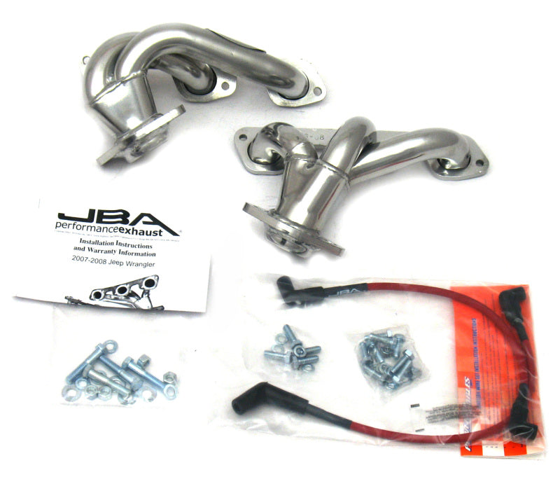 JBA 07-11 Jeep 3.8L V6 1-1/2in Primary Silver Ctd Cat4Ward Header