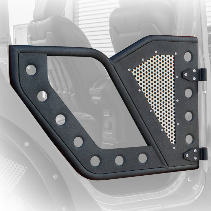 DV8 Offroad Jeep 18+ Wrangler JL / 20+ Gladiator JT Front Rock Doors w/ Perforated Aluminum Mesh-DV8 Offroad-797 Offroad