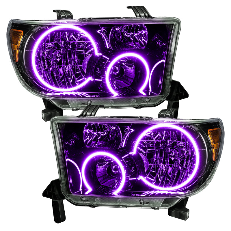 Oracle 07-11 Toyota Tundra Pre-Assembled Headlights - Black Housing - ColorSHIFT w/ BC1 Controller