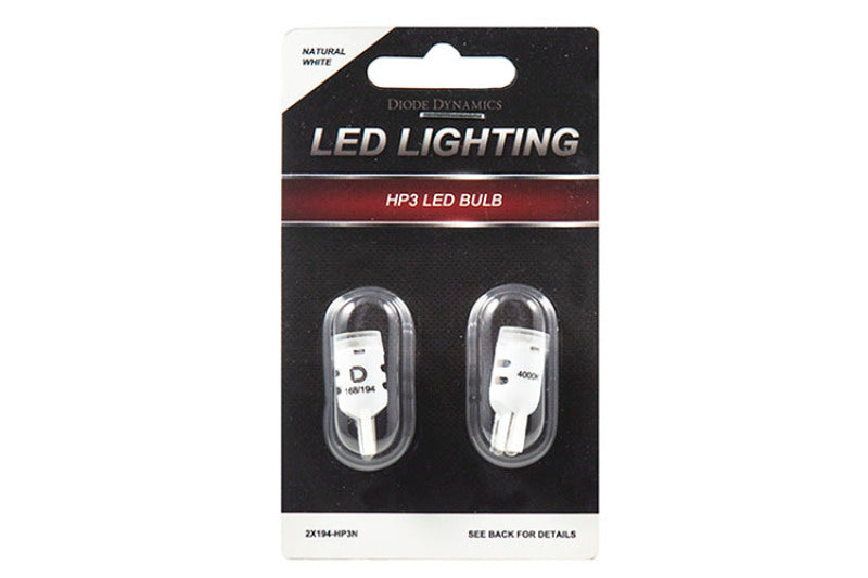 Diode Dynamics 194 LED Bulb HP3 LED Natural - White Short (Pair)