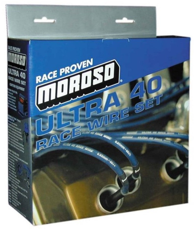 Moroso Chevrolet Big Block Ignition Wire Set - Ultra 40 - Unsleeved - HEI - Crab Cap - Blue