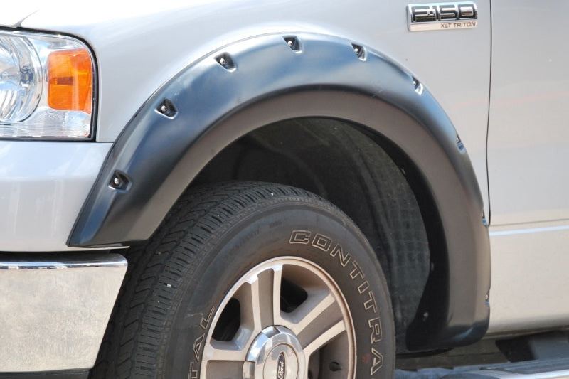 Lund 04-08 Ford F-150 (No Stepside) RX-Rivet Style Smooth Elite Series Fender Flares - Black (4 Pc.)