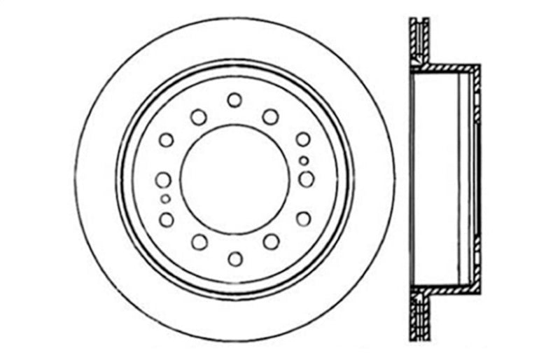 StopTech Power Slot 03-09 Toyota 4 Runner / 03-09 Lexus GX470 Drilled Right Rear Rotor