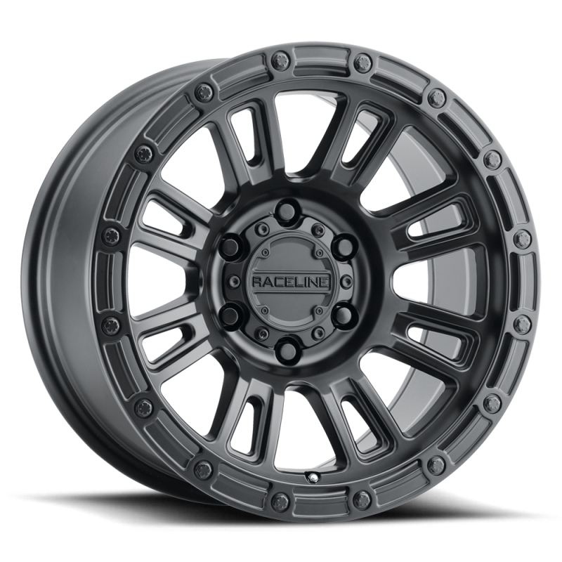 Raceline 956B Compass 18x9in / 8x165.1 BP / -12mm Offset / 125.2mm Bore - Satin Black Wheel