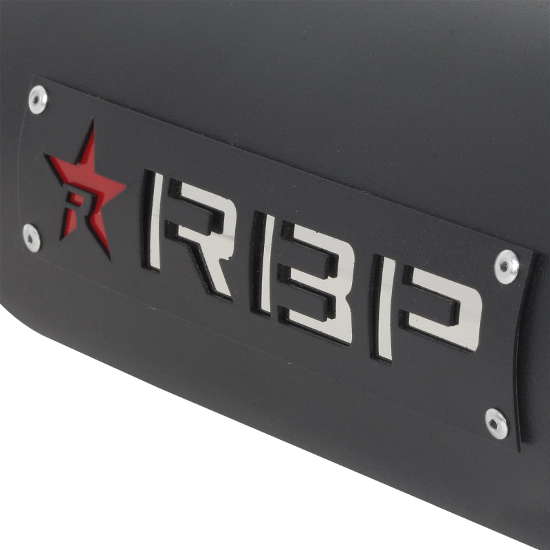 RBP RX-1 High Heat Textured Dual Badged Exhaust Tip Inlet 3.5in / Outlet 4.5in / Length 12in - Black