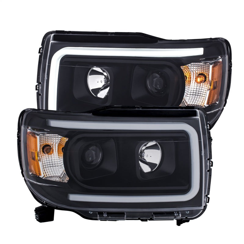 ANZO 2015+ GMC Canyon Projector Headlights w/ Plank Style Design Black w/ Amber