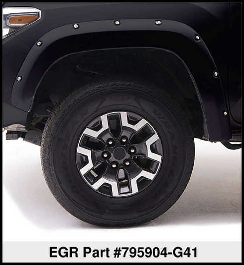 EGR 16+ Nissan Titan XD Bolt-On Look Color Match Fender Flares - Set - Black Metallic