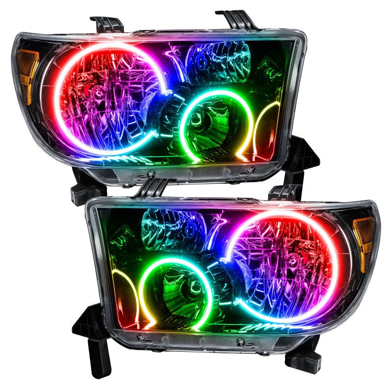 Oracle 07-11 Toyota Tundra Pre-Assembled Headlights - Black Housing - ColorSHIFT w/ BC1 Controller