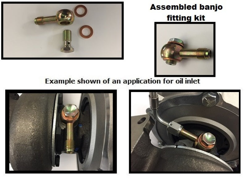 ATP Restrictor Long Banjo Style Low Profile -4 AN Oil Feed Lit (Incl Bolt) for GT25/GT28/GTX28/GTX30