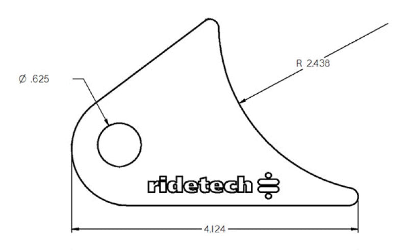 Ridetech Large Rear Axle Tab for Tri Link No Powdercoat