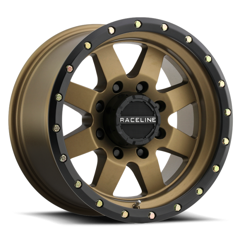 Raceline 935BZ Defender 18x9in / 5x127 BP / -12mm Offset / 83.82mm Bore - Bronze Wheel