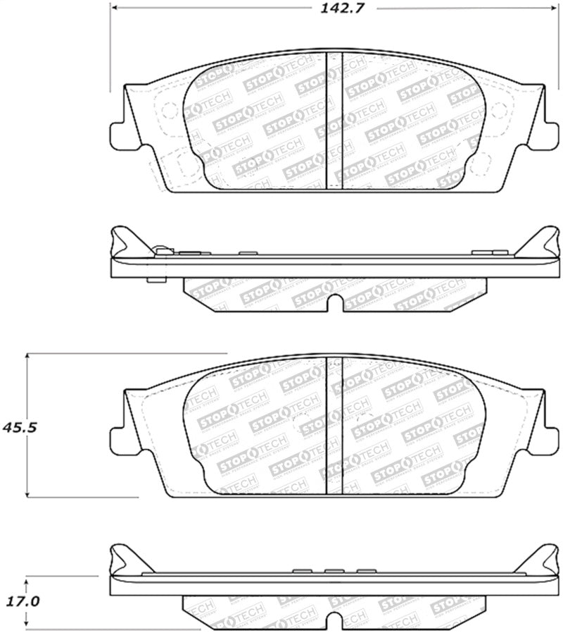 StopTech 15-17 Cadillac Escalade ESV Street Performance Rear Brake Pads