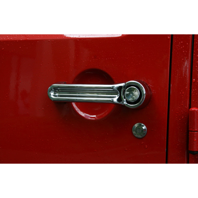 Rugged Ridge Door Handle Cover Kit Chrome 07-18 Jeep Wrangler JK