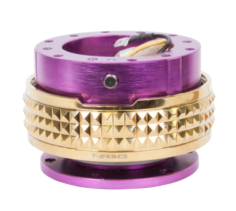 NRG Quick Release Kit - Pyramid Edition - Purple Body / Chrome Gold Pyramid Ring