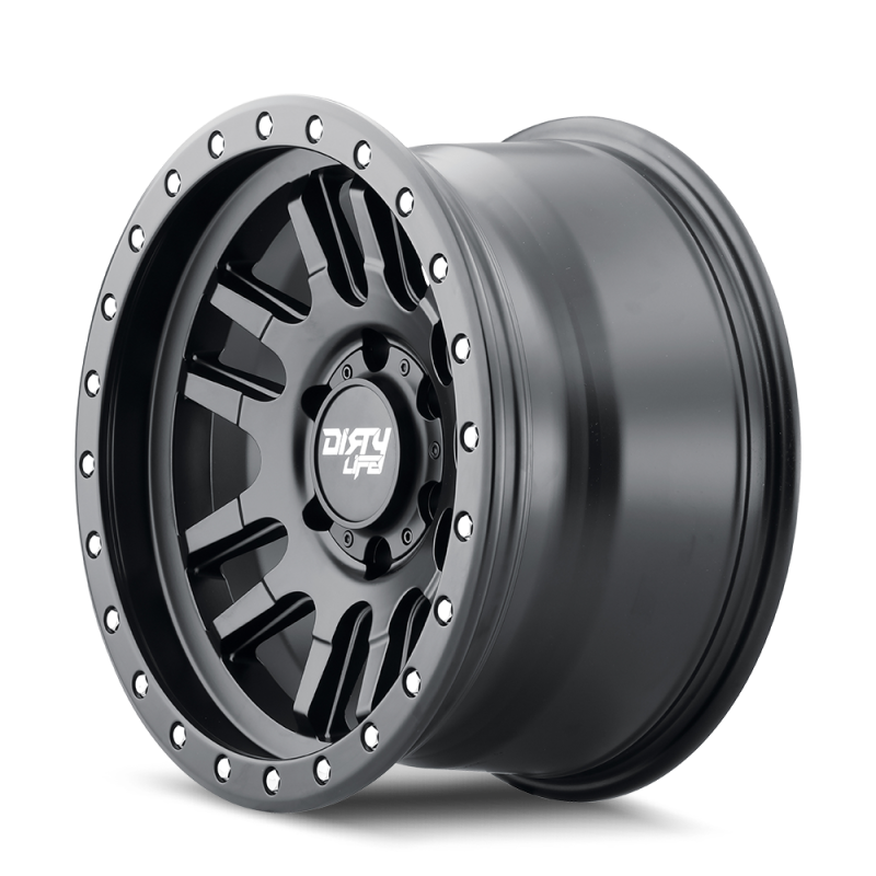 Dirty Life 9309 Canyon Pro 17x9/5x127 BP/-12mm Offset/71.5mm Hub Matte Black Wheel - Beadlock