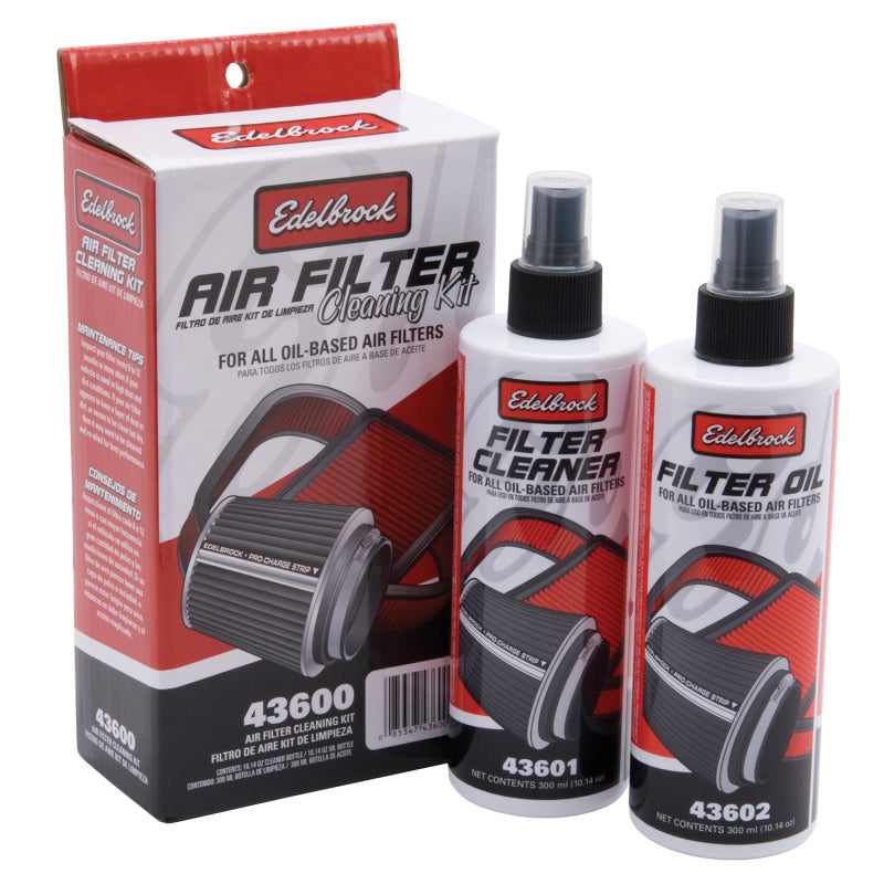 Edelbrock Air Filter Cleaning Kit Clear Oil