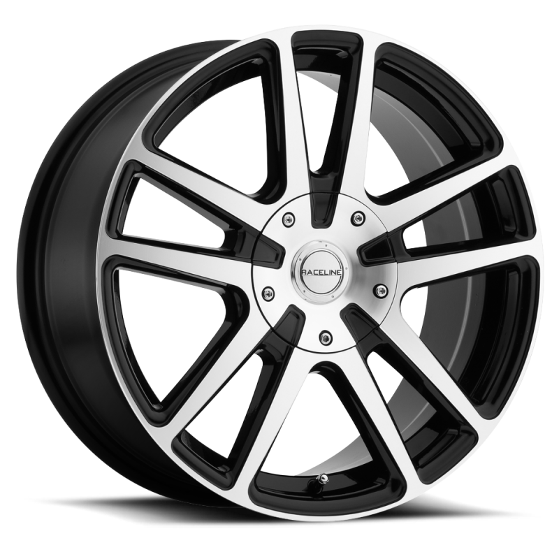 Raceline 145M Encore 16x7in / 4x100/4x108 BP / 40mm Offset / 72.62mm Bore - Black & Machined Wheel