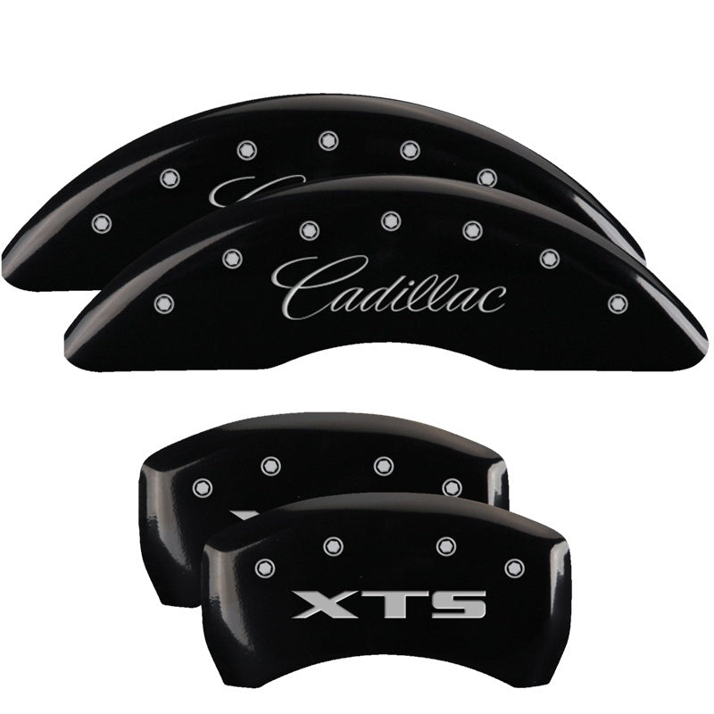 MGP 4 Caliper Covers Engraved Front & Rear GMC Black finish silver ch