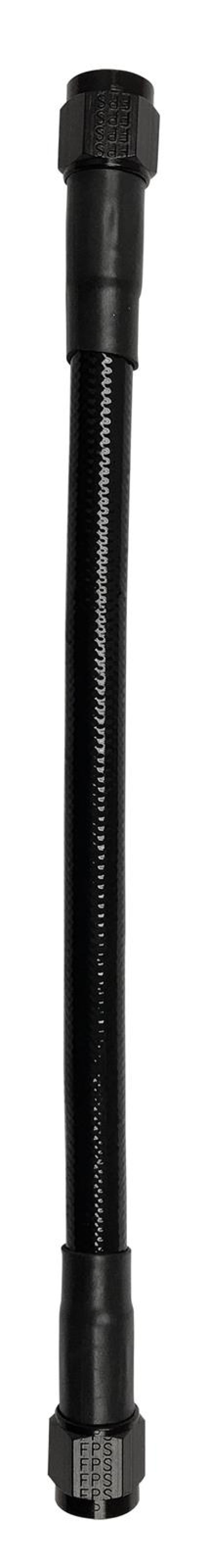 Fragola -8AN Ext Black PTFE Hose Assembly Straight x Straight 12in