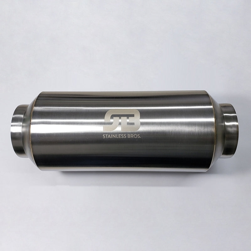 Stainless Bros 3.0in x 12.0in OAL Lightweight Muffler - Polished-Stainless Bros-797 Offroad