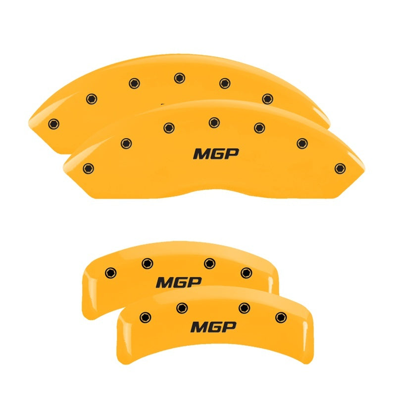 MGP 4 Caliper Covers Engraved Front & Rear Oval Logo/Ford Yellow Finish Black Char 2010 Ford F-150