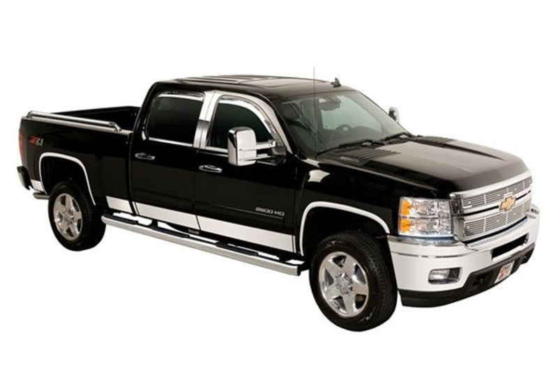 Putco 99-10 Ford SuperDuty Super Cab 6.5 ft Short Box - 8in Wide - 12pcs SS Rocker Panels