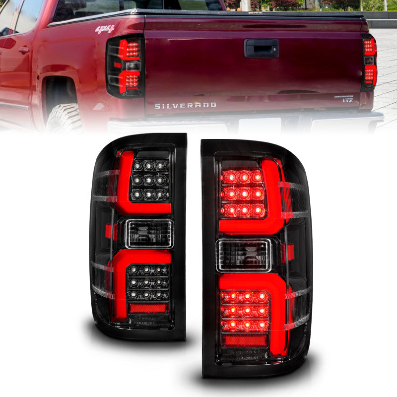 ANZO 15-19 Chevrolet Silverado 2500 HD/3500 HD LED Taillight w/ Sequential Black Housing/Clear Lens