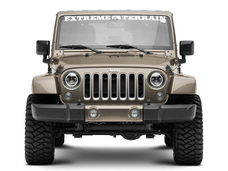 Raxiom 97-18 Jeep Wrangler TJ/JK Axial 7-Inch LED Headlights w/RGB Halo- Blk Hsng (Clear Lens)