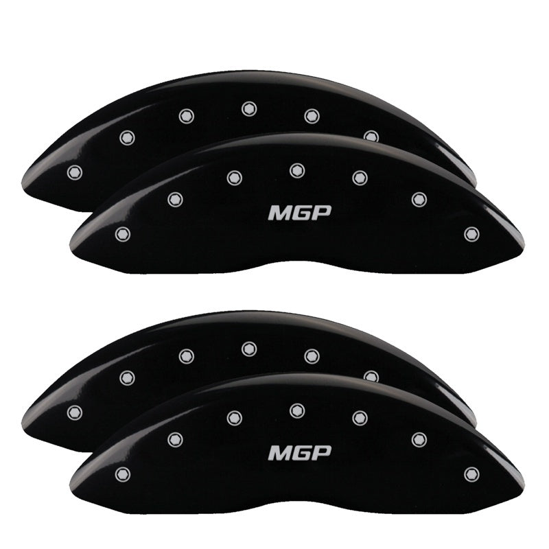 MGP 4 Caliper Covers Engraved Front & Rear MGP Black finish silver ch